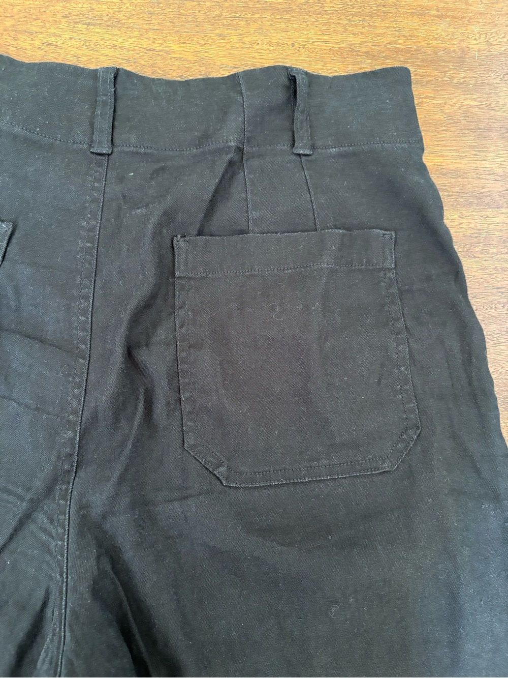 Anthropologie Maeve The Collette Pants Black 31 (32W)Cropped Linen Viscose Blend - Picture 9 of 13